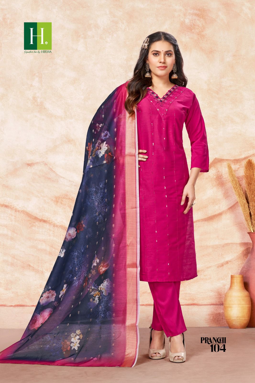 Pranchi By Hirwa Slub Silk Designer Kurti With Bottom Dupatta Wholesale Suppliers In mumbai
